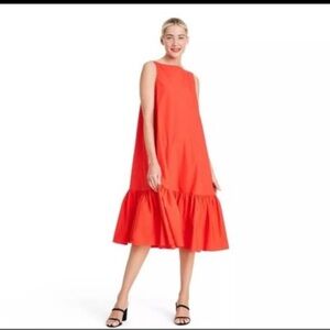 Christopher John Rogers Vibrant Red Midi Dress